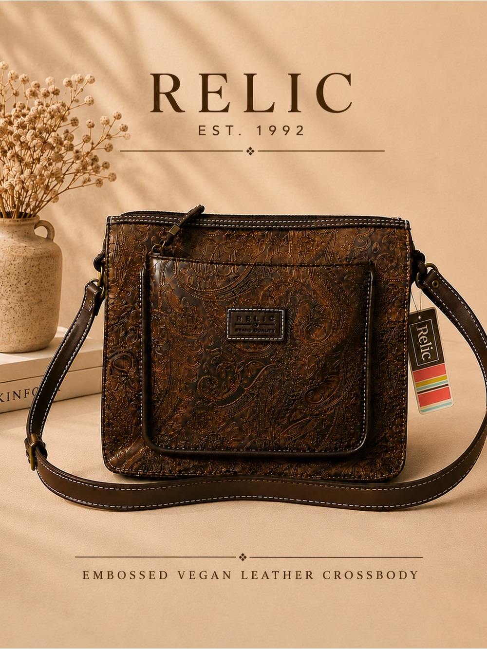 ✨NWT Relic Embossed Paisley Vegan Leather Crossbody Bag